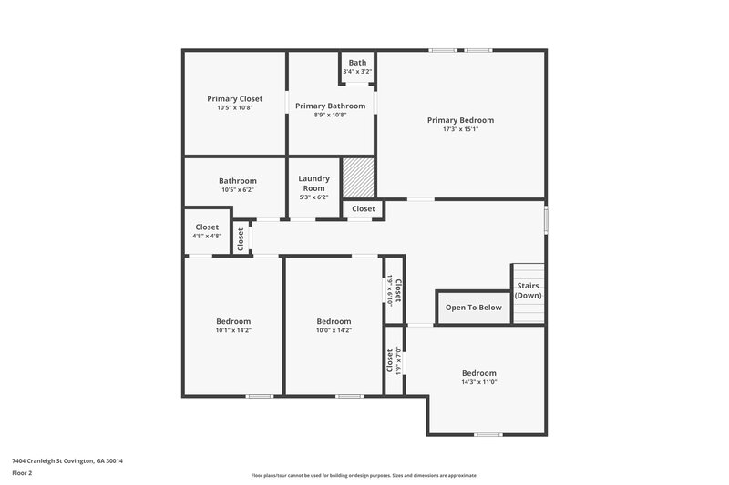 3,160/Mo, 7404 Cranleigh St Covington, GA 30014 Floor Plan View 2