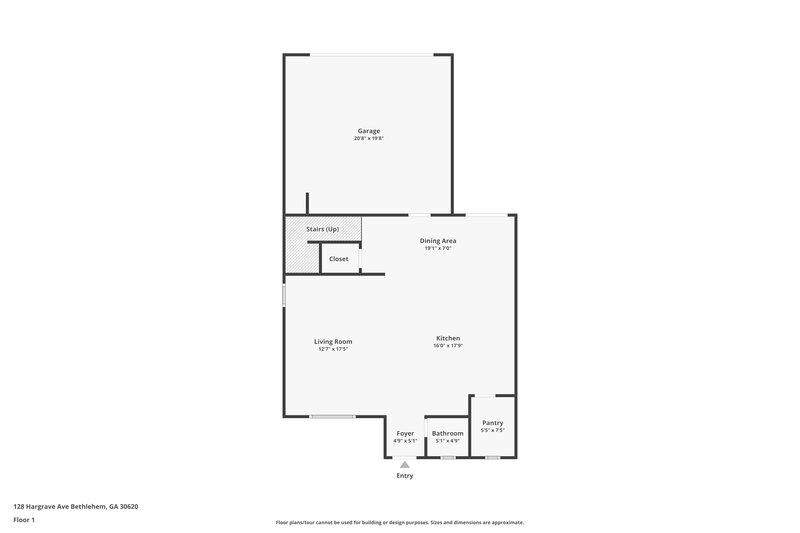 1,875/Mo, 128 Hargrave Ave Bethlehem, GA 30620 Floor Plan View