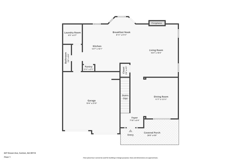 2,150/Mo, 627 Ocean Ave Canton, GA 30114 Floor Plan View