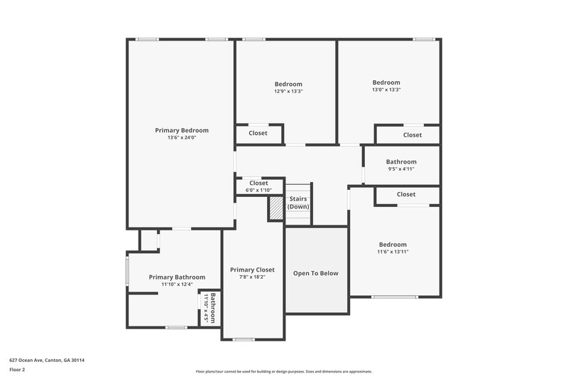 2,150/Mo, 627 Ocean Ave Canton, GA 30114 Floor Plan View 2