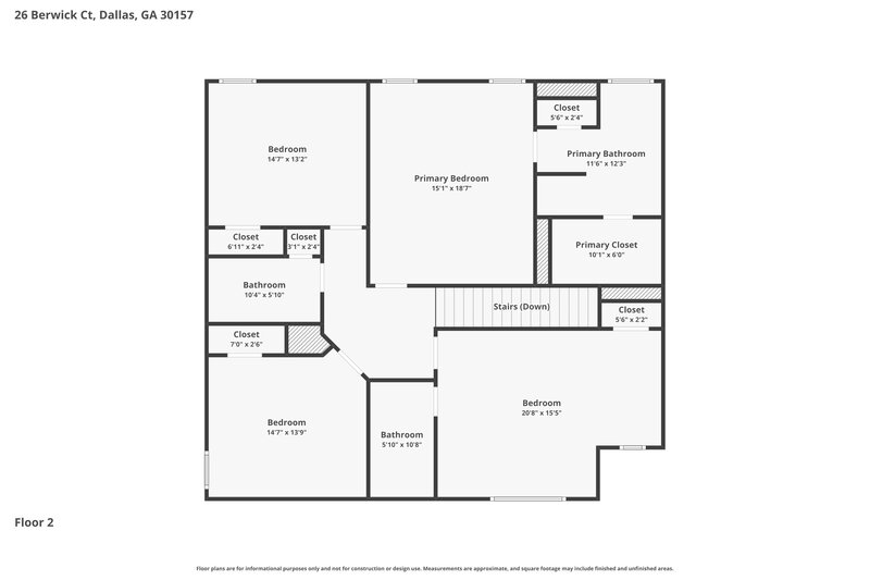 2,245/Mo, 26 Berwick Ct Dallas, GA 30157 Floorplan View 2