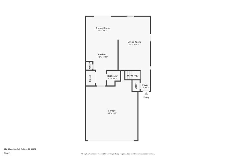 1,750/Mo, 124 Silver Fox Trl Dallas, GA 30157 Floor Plan View