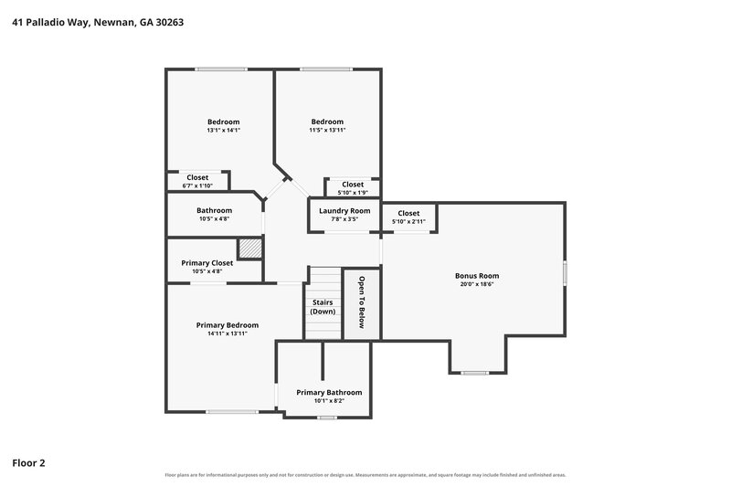 2,140/Mo, 41 Palladio Way Newnan, GA 30263 Floor Plan View 2