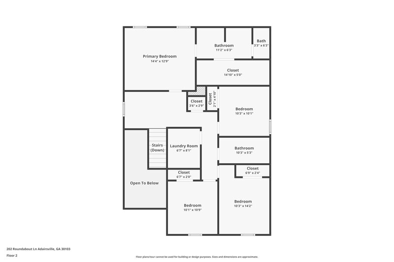 1,770/Mo, 202 Roundabout Ln NW Adairsville, GA 30103 Floorplan View 2