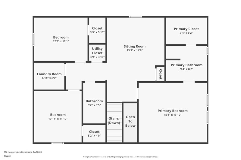2,060/Mo, 136 Hargrave Ave Bethlehem, GA 30620 Floorplan View 2