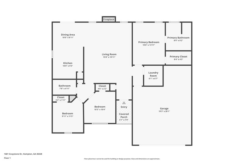 1,830/Mo, 1681 Graystone Dr Hampton, GA 30228 Floor Plan View
