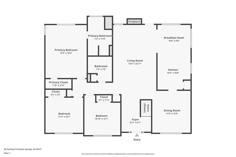 1,895/Mo, 68 Sterling Trl Powder Springs, GA 30127 Floor Plan View