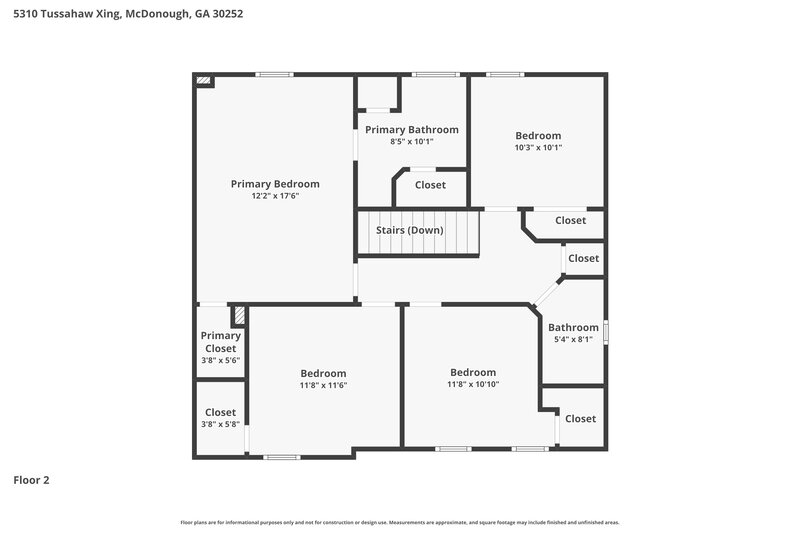 1,855/Mo, 5310 Tussahaw Xing McDonough, GA 30252 Floor Plan View 2