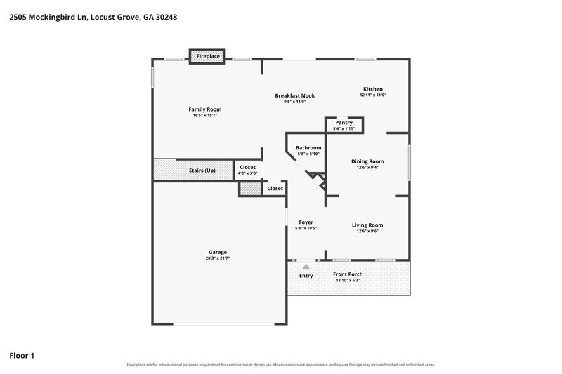 2,175/Mo, 2505 Mockingbird Ln Locust Grove, GA 30248 Floor Plan View