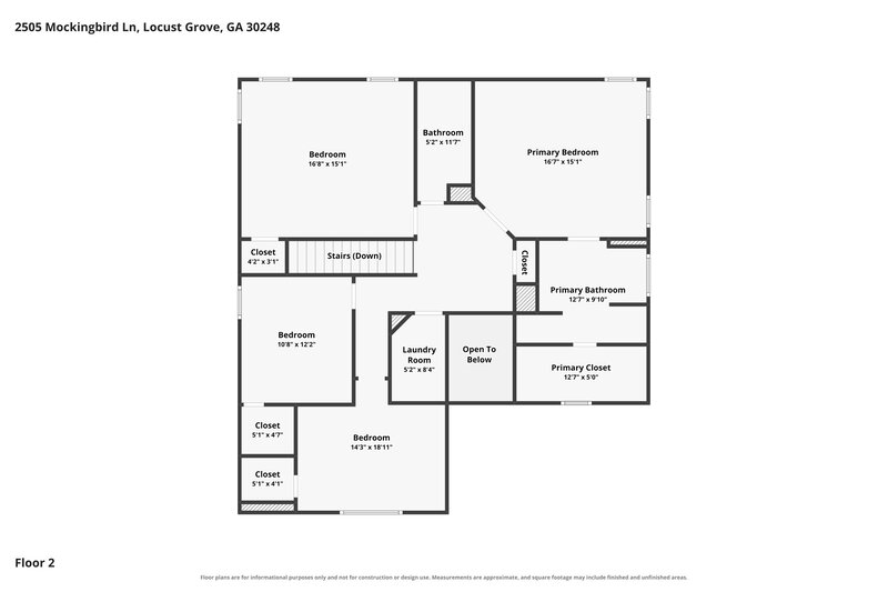 2,175/Mo, 2505 Mockingbird Ln Locust Grove, GA 30248 Floor Plan View 2
