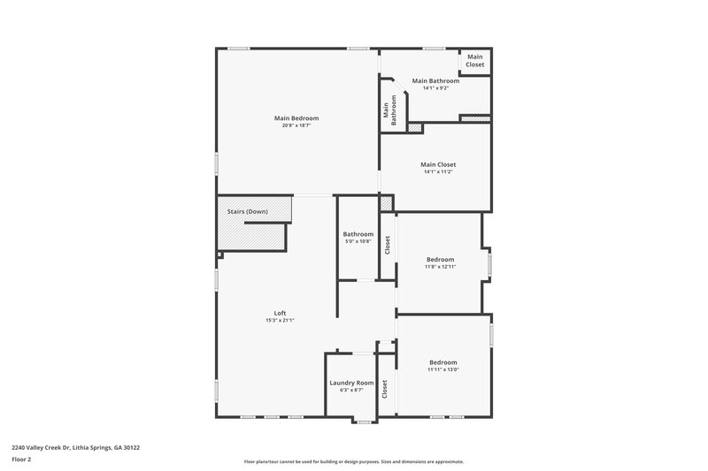 2,250/Mo, 2240 Valley Creek Dr Lithia Springs, GA 30122 Floor Plan View 2