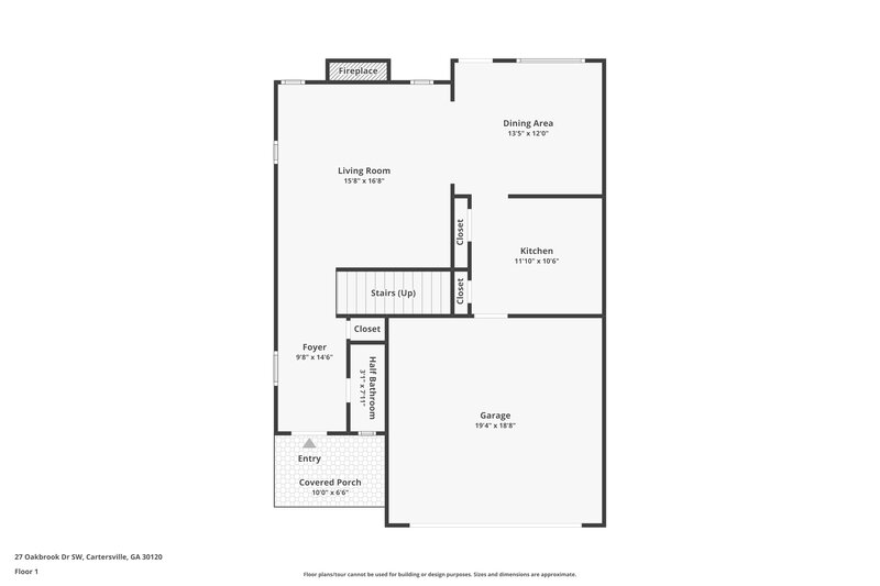 1,665/Mo, 27 Oakbrook Dr SW Cartersville, GA 30120 Floor Plan View
