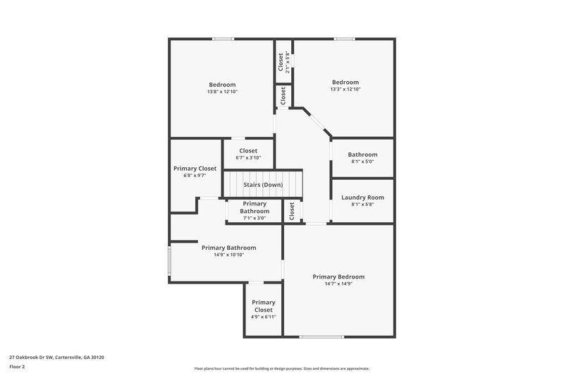1,665/Mo, 27 Oakbrook Dr SW Cartersville, GA 30120 Floor Plan View 2