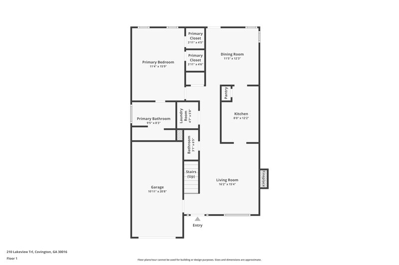 2,520/Mo, 210 Lakeview Trl Covington, GA 30016 Floor Plan View