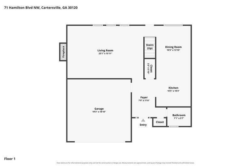 2,020/Mo, 71 Hamilton Blvd NW Cartersville, GA 30120 Floor Plan View 2