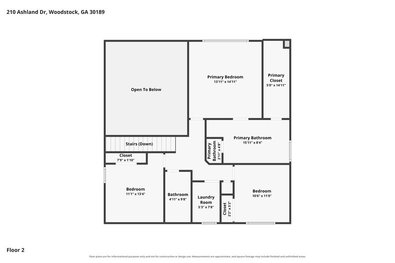 2,045/Mo, 210 Ashland Dr Woodstock, GA 30189 Floor Plan View