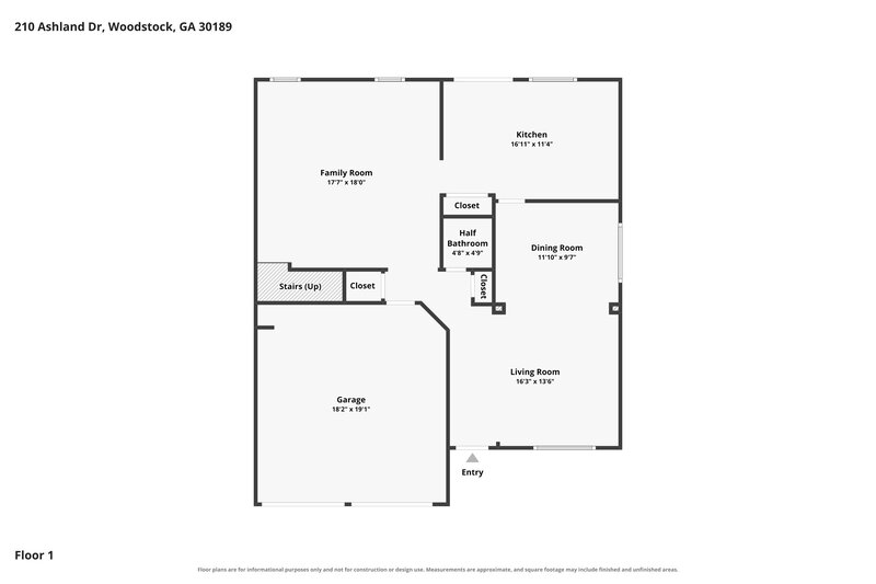 2,045/Mo, 210 Ashland Dr Woodstock, GA 30189 Floor Plan View 2