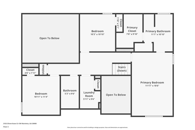 2,230/Mo, 3153 Silverchase Cir SW Marietta, GA 30008 Floor Plan View 2