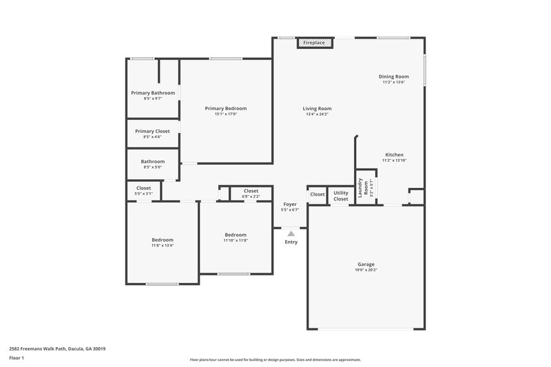 2,215/Mo, 2582 Freemans Walk Path Dacula, GA 30019 Floor Plan View