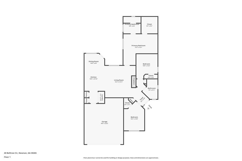 2,015/Mo, 40 Belltree Cir Newnan, GA 30265 Floor Plan View