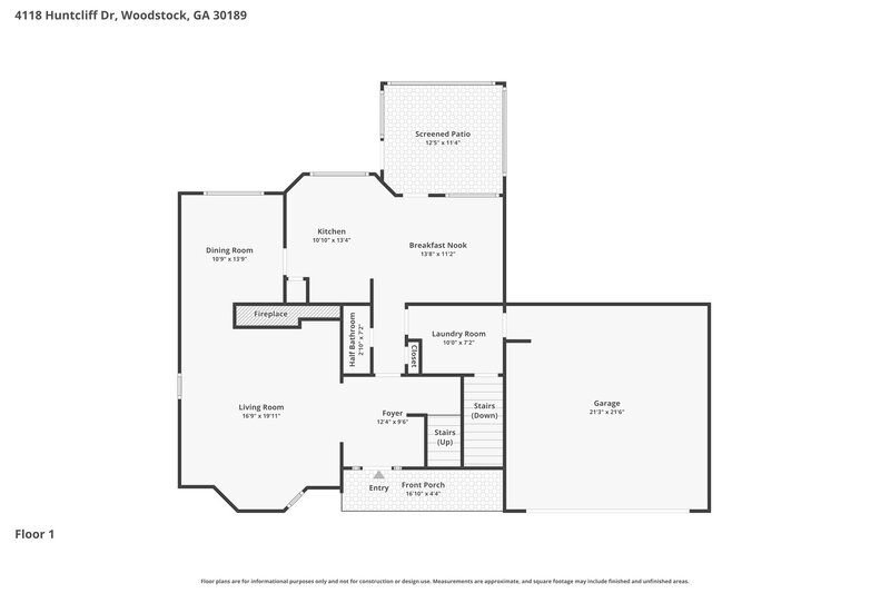3,980/Mo, 4118 Huntcliff Dr Woodstock, GA 30189 Floor Plan View 2