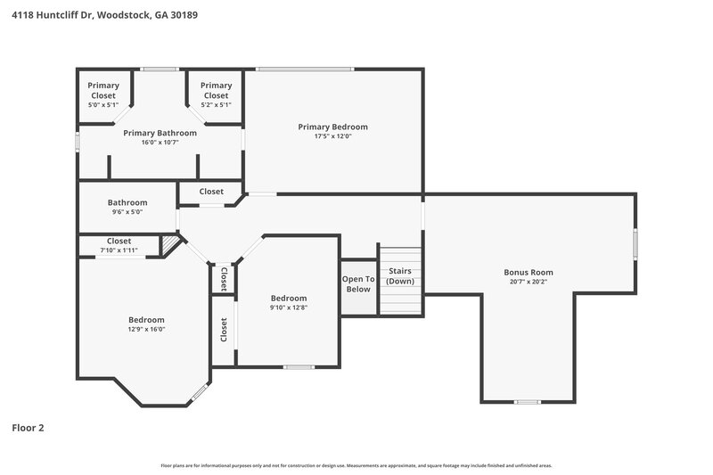 3,980/Mo, 4118 Huntcliff Dr Woodstock, GA 30189 Floor Plan View 3