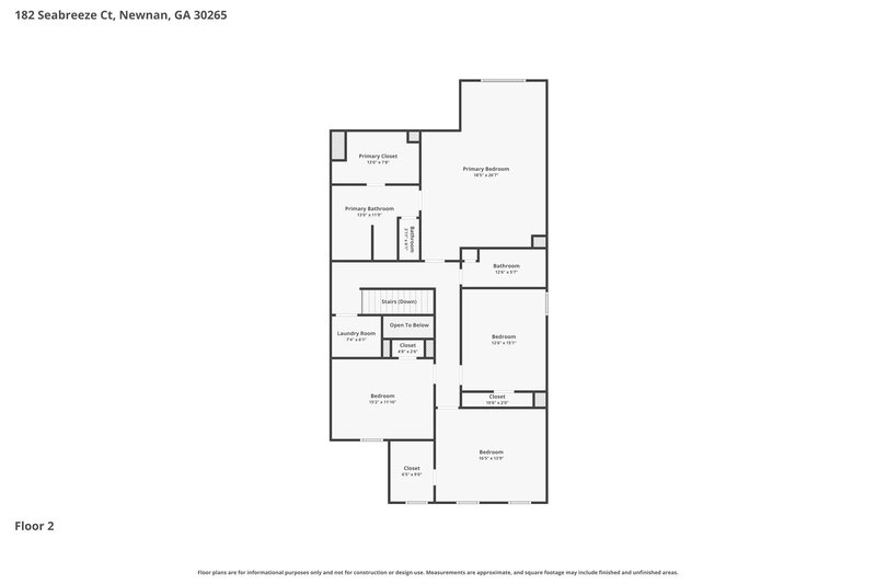 2,220/Mo, 182 Seabreeze Ct Newnan, GA 30265 Floor Plan View 2