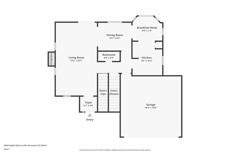 2,080/Mo, 2628 English Oaks Ln NW Kennesaw, GA 30144 Floor Plan View 2