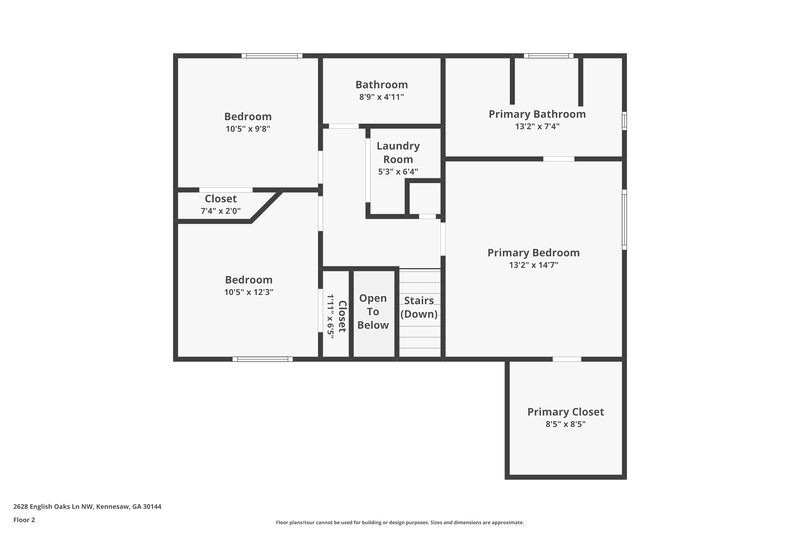 2,080/Mo, 2628 English Oaks Ln NW Kennesaw, GA 30144 Floor Plan View 3