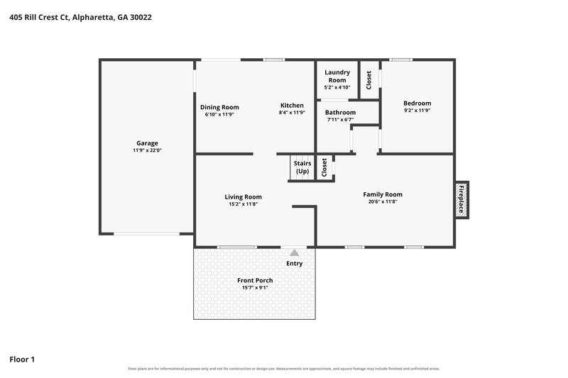 2,190/Mo, 405 Rill Crest Ct Alpharetta, GA 30022 Floor Plan View