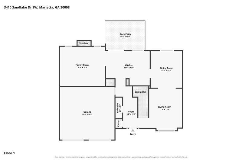 2,370/Mo, 3410 Sandlake Dr SW Marietta, GA 30008 Floor Plan View 2