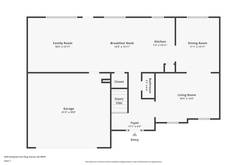2,105/Mo, 2835 Evergreen Eve Crossing Dacula, GA 30019 Floor Plan View