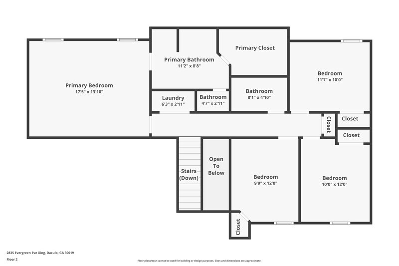 2,105/Mo, 2835 Evergreen Eve Crossing Dacula, GA 30019 Floor Plan View 2