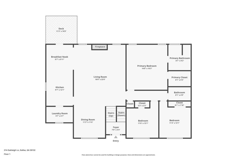 1,755/Mo, 214 Oakleigh Ln Dallas, GA 30132 Floorplan View