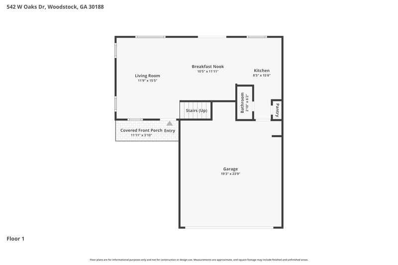 1,950/Mo, 542 W Oaks Dr Woodstock, GA 30188 Floor Plan View