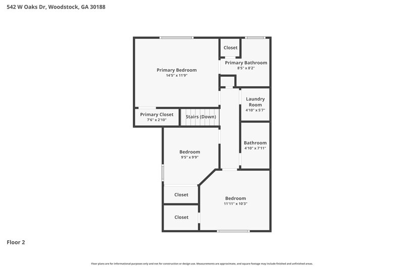 1,950/Mo, 542 W Oaks Dr Woodstock, GA 30188 Floor Plan View 2