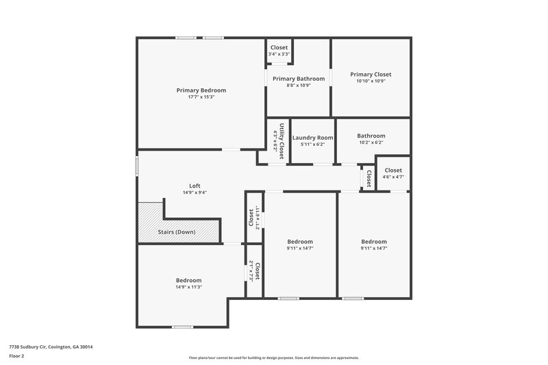 3,160/Mo, 7738 Sudbury Cir Covington, GA 30014 Floor Plan View 2