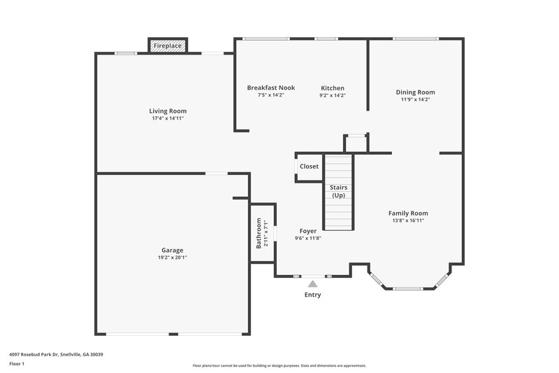 2,080/Mo, 4097 Rosebud Park Dr Snellville, GA 30039 Floor Plan View