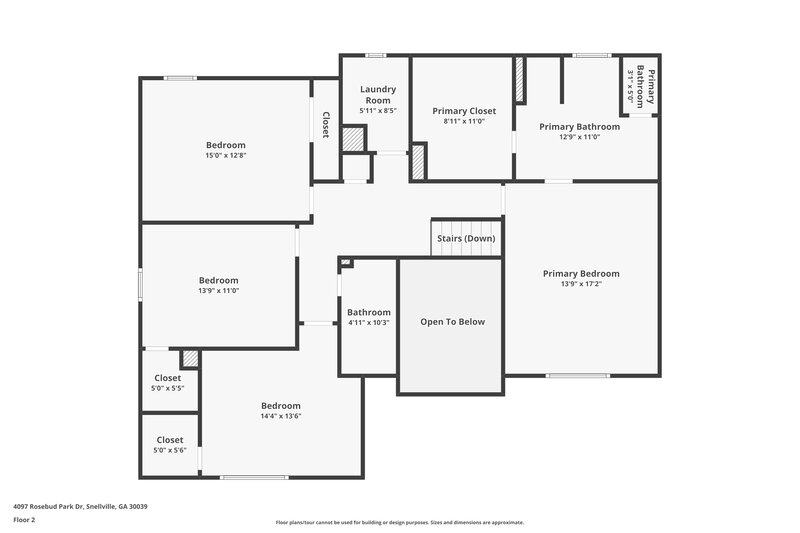 2,080/Mo, 4097 Rosebud Park Dr Snellville, GA 30039 Floor Plan View 2