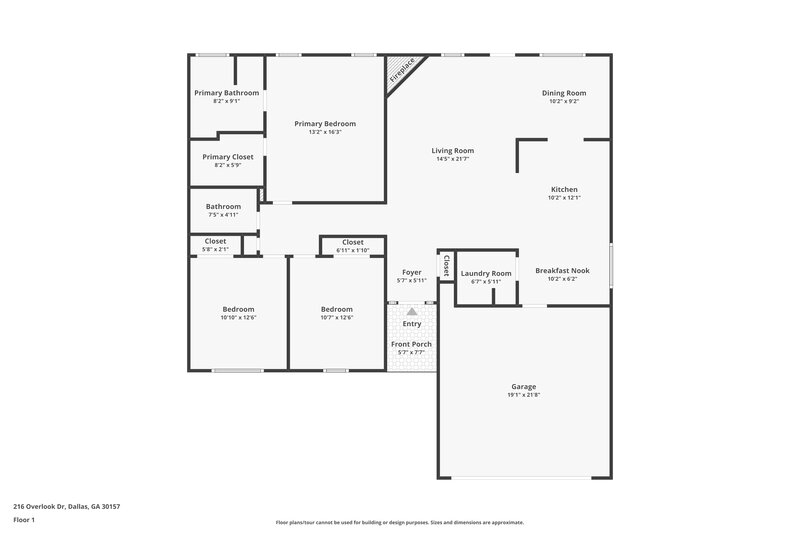 1,840/Mo, 216 Overlook Dr Dallas, GA 30157 Floor Plan View