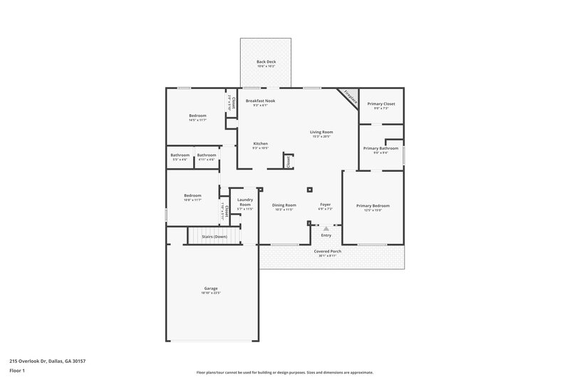 1,800/Mo, 215 Overlook Dr Dallas, GA 30157 Floorplan View
