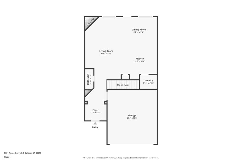 1,925/Mo, 5331 Apple Grove Rd Buford, GA 30519 Floor Plan View