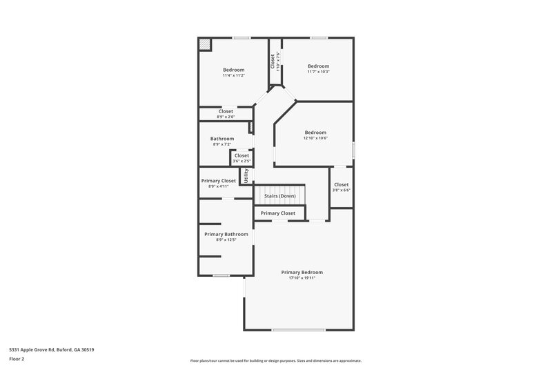 1,925/Mo, 5331 Apple Grove Rd Buford, GA 30519 Floor Plan View 2