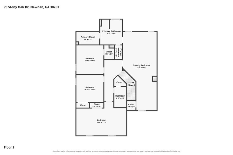 2,130/Mo, 70 Stony Oak Dr Newnan, GA 30263 Floor Plan View 2