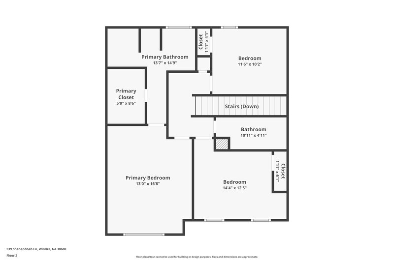 1,890/Mo, 519 Shenandoah Ln Winder, GA 30680 Floor Plan View 2