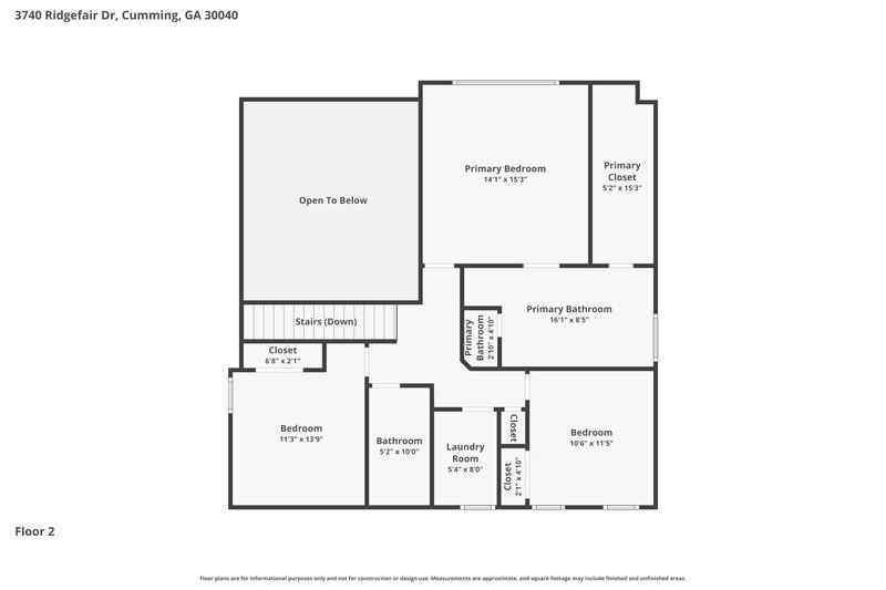 2,255/Mo, 3740 Ridgefair Dr Cumming, GA 30040 Floor Plan View