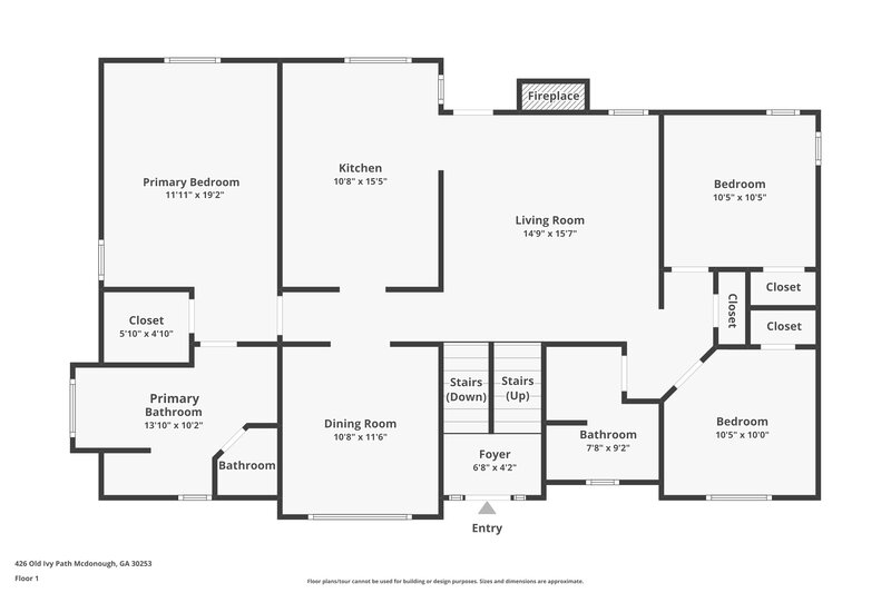 2,425/Mo, 426 Old Ivy Path McDonough, GA 30253 Floorplan View