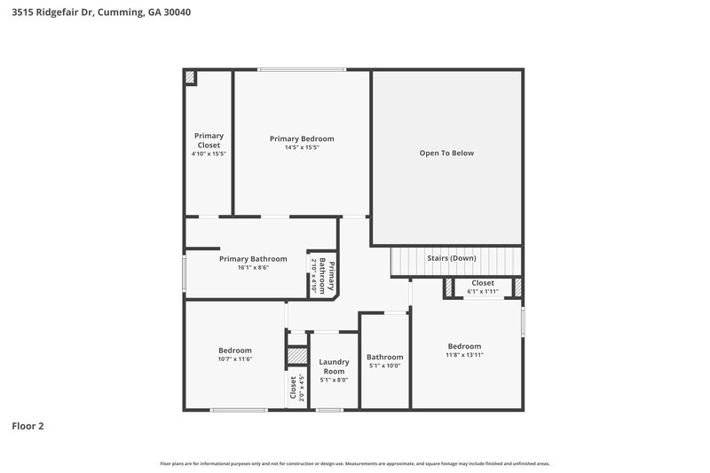 2,405/Mo, 3515 Ridgefair Dr Cumming, GA 30040 Floor Plan View 2