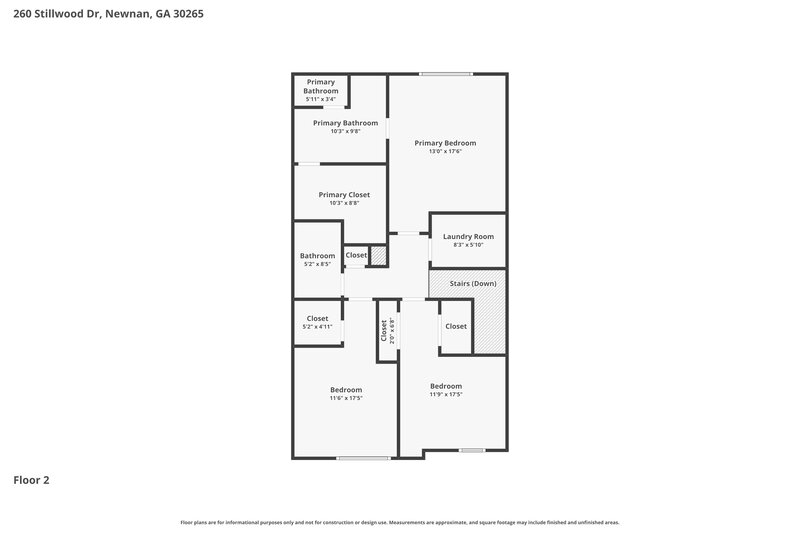 1,970/Mo, 260 Stillwood Dr Newnan, GA 30265 Floor Plan View 2