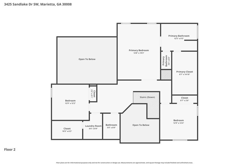 2,655/Mo, 3425 Sandlake Dr SW Marietta, GA 30008 Floor Plan View 2